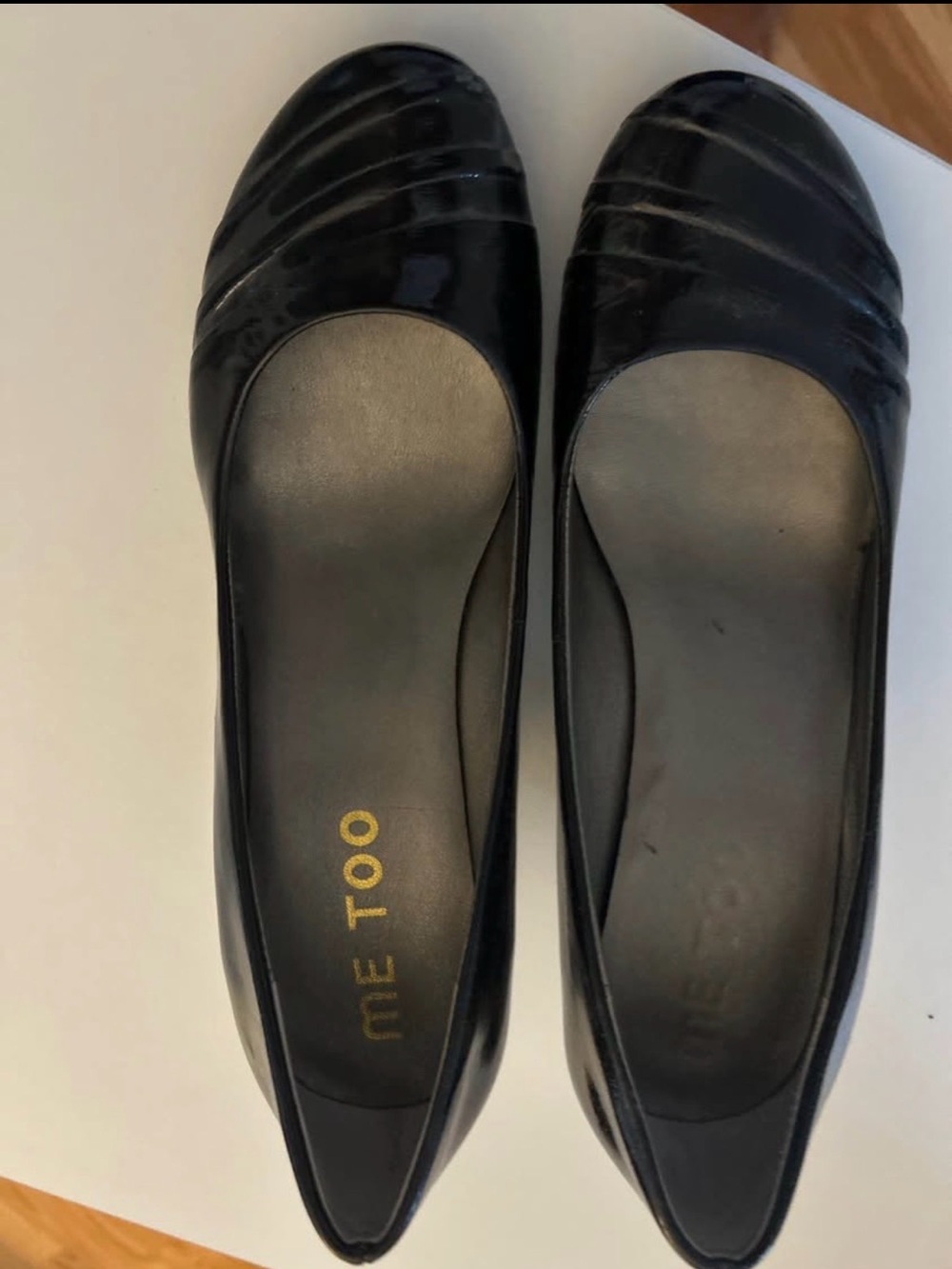 Nordstrom Me Too Black Patent Wedge Ballet Flats